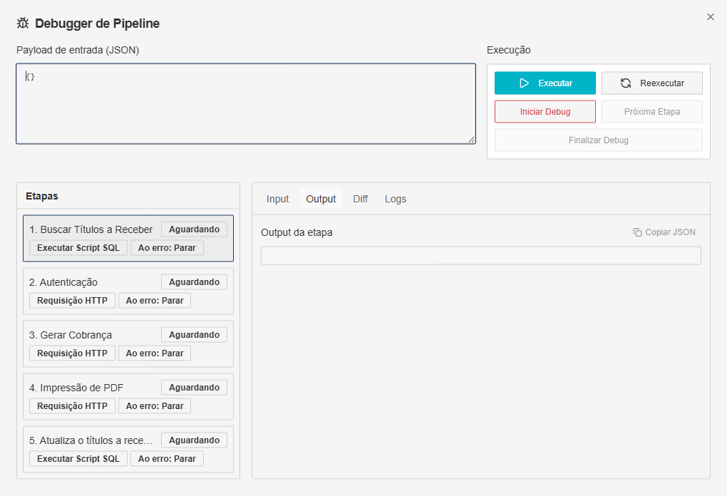 Debug do IntegrationPlataform
